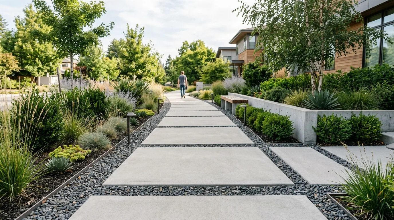 Sidewalk With Defined Stone Edging